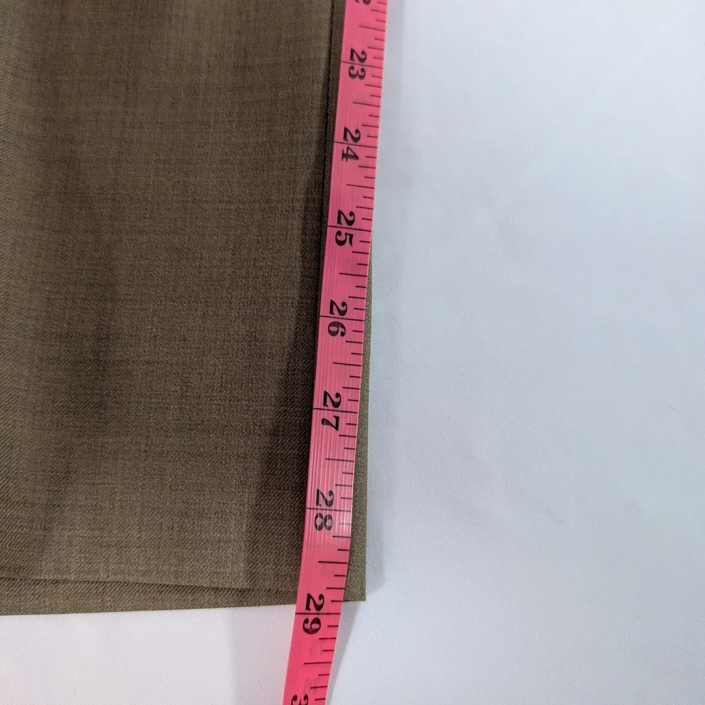 NWT! Santorelli Luxury Sedge Romeo Trousers 100% Virgin Wool in Tan Suze 36